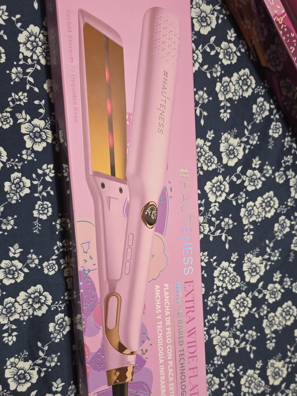 Extra Wide Flat Iron Hair Straightener - Pink